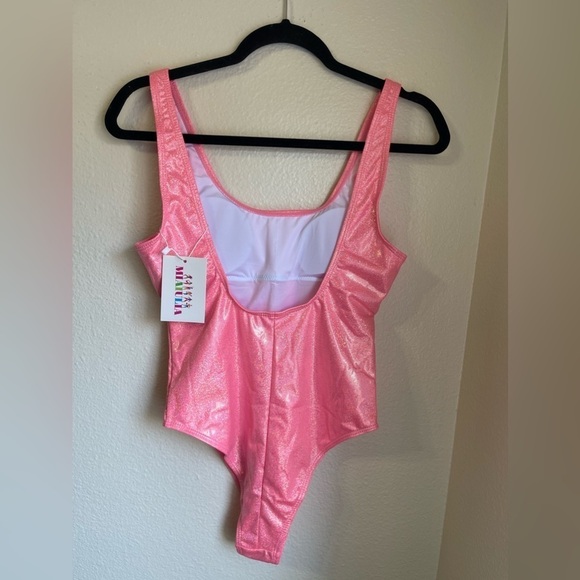 MIAIULIA Women's Retro 80s/90s Inspired High Cut Low Back
Padding One Piece - Picture 4 of 6